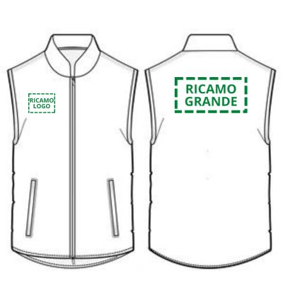 Doppio ricamo lato destro e schiena